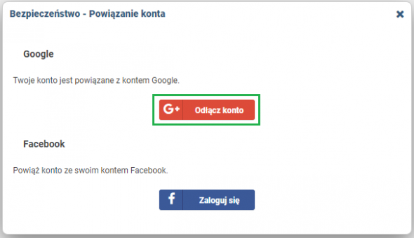 Powiązanie konta z kontem Google+