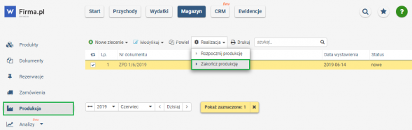 Dekompletacja produktów - zakończenie produkcji 