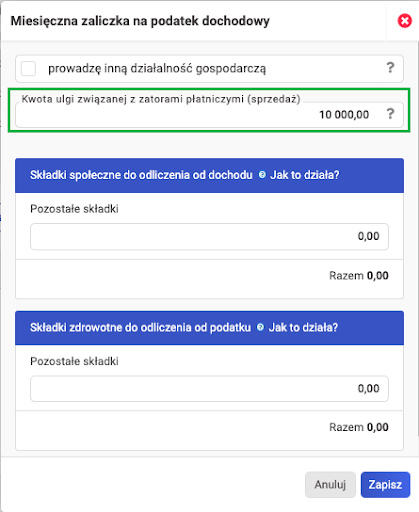 Ulga na złe długi w podatku dochodowym - kwota ulgi