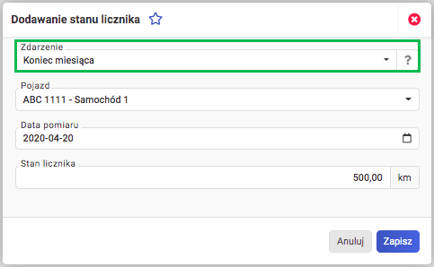 Zmiana sposobu użytkowania pojazdu - koniec miesiąca