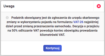 Zmiana sposobu użytkowania pojazdu - rezygnacja ze 100 proc. odliczenia