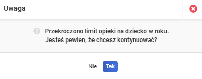 Wprowadzenie opieki nad dzieckiem godzinowej - limit opieki