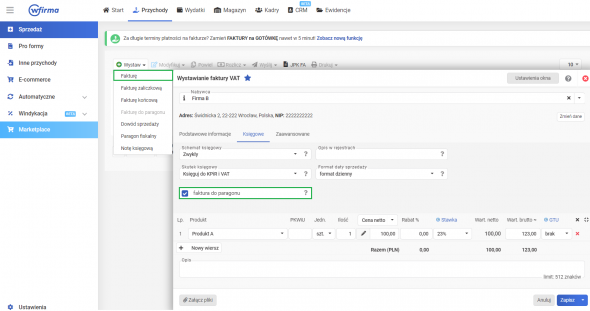 Faktura do paragonu - wystawianie faktury