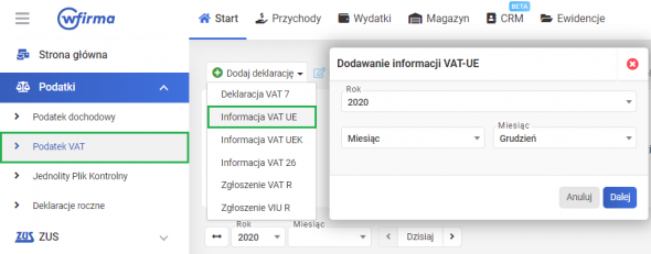 Obowiązki przedsiębiorcy - informacja VAT UE