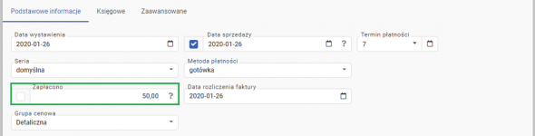 Płatności - częściowe rozliczenie faktury sprzedaży