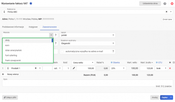 Faktura w obcej walucie - jak wystawić?