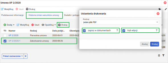 jak rozwiązać umowę o pracę- drukowanie zakończenia