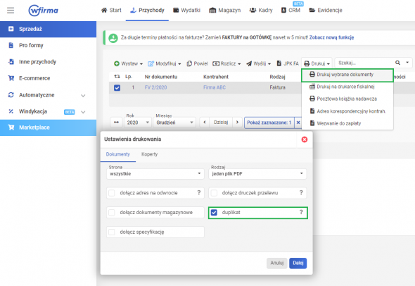 Duplikat faktury - jak wystawić w systemie wfirma.pl?