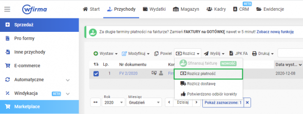 Faktura metoda kasowa - rozliczanie płatności