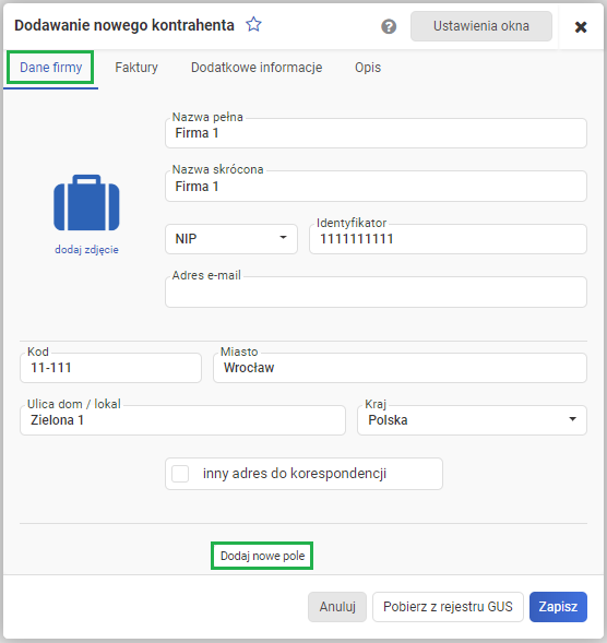 Dodawanie nowego kontrahenta w wfirma.pl