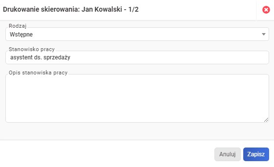 Skierowanie na badania lekarskie - rodzaj skierowania