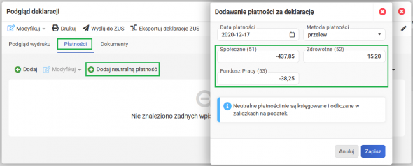 Neutralna płatność dodana do DRA