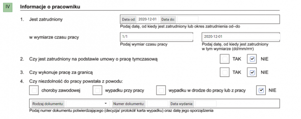 Z-3 - informacje o pracowniku