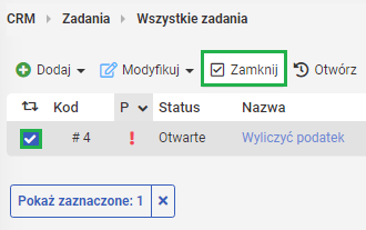 Zadania w systemie wfirma.pl