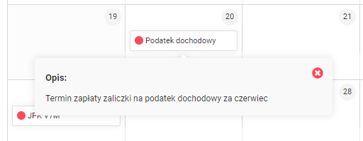 Terminarz przedsiębiorcy