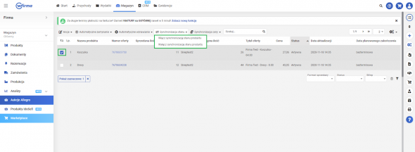 Synchronizacja stanu produktów - jak włączyć?