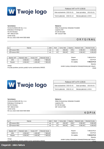 Szablony faktur