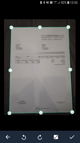 Odczytywanie faktur z telefonu - skanowanie faktur