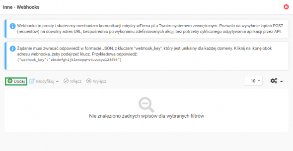 mechanizm tworzenia webhooków - inne