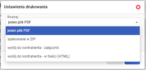 Generowanie książki nadawczej i wezwania do zapłaty - rodzaj dokumentu