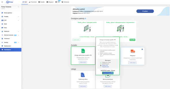 Wysyłka JPK_V7 - marketplace