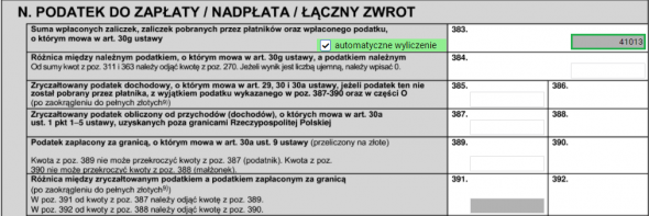 Zaliczki na podatek dochodowy - zeznanie roczne