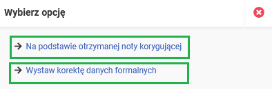 faktura korygująca dane formalne