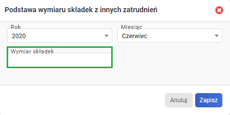 Roczne ograniczenie podstawy wymiaru składek - wprowadzenie wymiaru składek