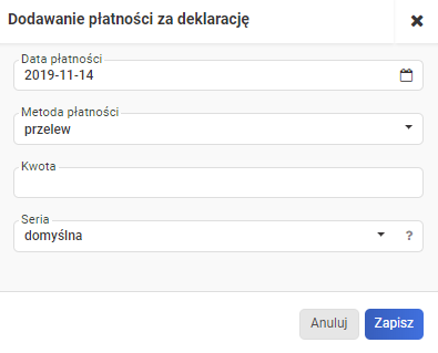 Koszt zatrudnienia pracownika - dodawanie płatności do deklaracji