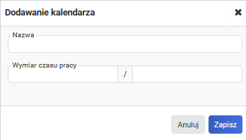 Nowy kalendarz na grafiku pracownika - dodawanie