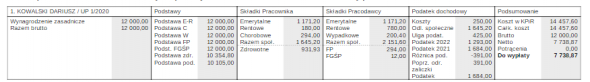 Przeliczenie listy płac - wyrównanie podatku