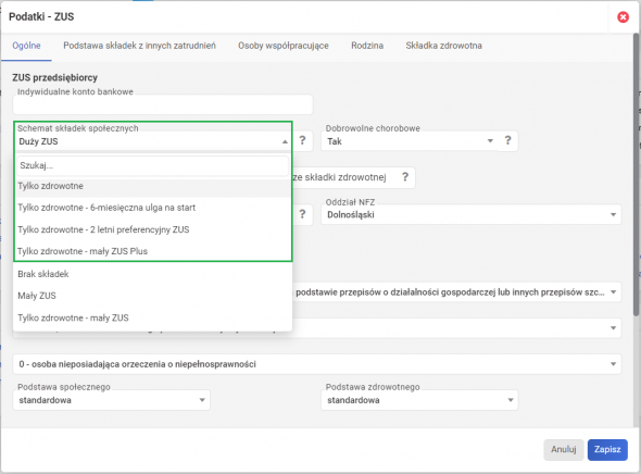 Praca na etacie i działalność gospodarcza - schemat składek