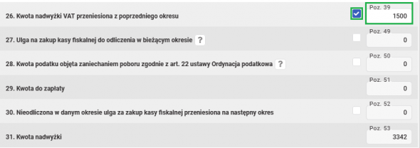 Przeniesienie księgowości w trakcie roku - kwota z poprzedniej deklaracji JPK_V7