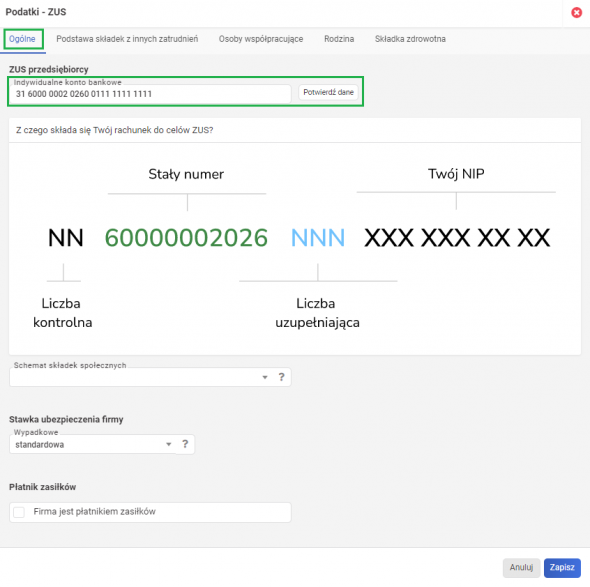 Indywidualny numer rachunku w ZUS - gdzie wprowadzić?