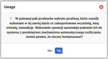 Bezpośredni import transakcji w module Bank