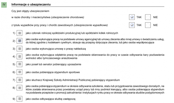 z-3a - informacje o ubezpieczeniu