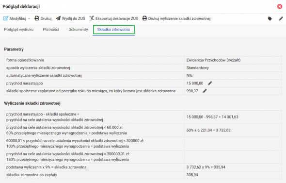 Składka zdrowotna - szczegóły wyliczenia składki