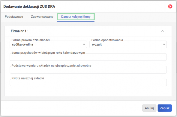 składka zdrowotna z kilku działalności - parametry