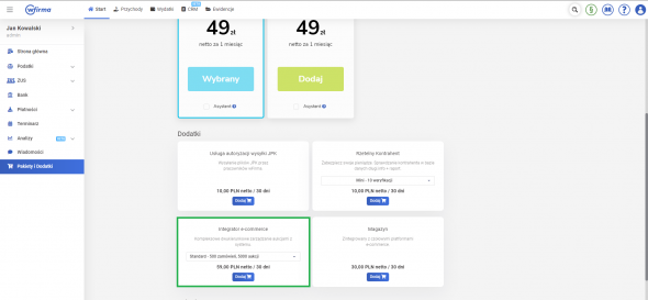 dodatki wFirma - integrator ecommerce