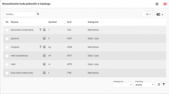 Jednostki miar - Szukaj w katalogu