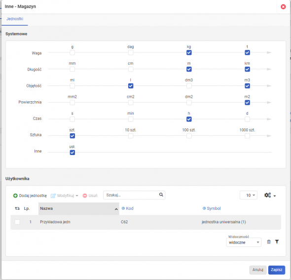 Jednostki miar - Zapisz