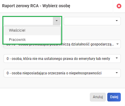 Zerowe RCA w systemie wybór