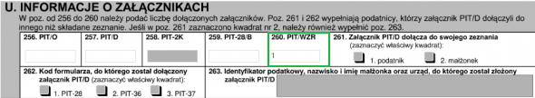 Zeznanie roczne PIT-28 - część U. zeznania