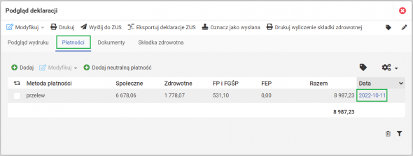 Księgowanie kosztów wynagrodzeń - płatność do DRA