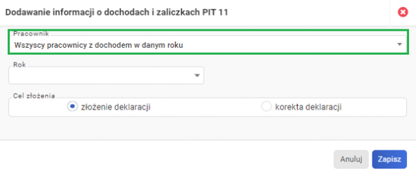 PIT-11 dla wszystkich pracowników