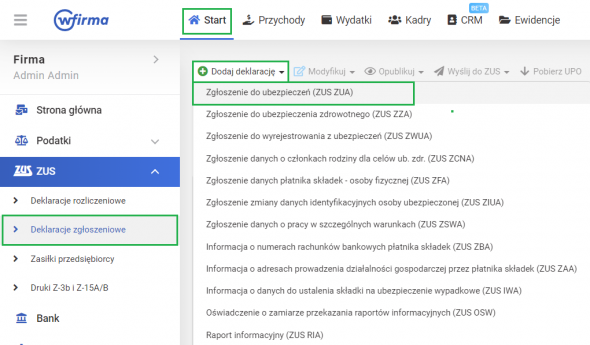 ZUS z działalności gospodarczej po zakończeniu umowy o pracę - zgłoszenie do ubezpieczeeń społecznych