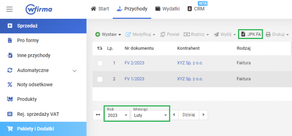 JPK FA w pakiecie fakturowanie