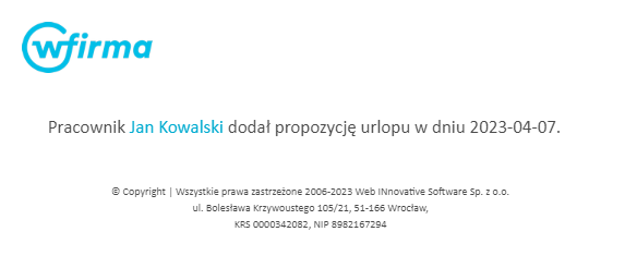 Akceptacja wniosku urlopowego pracownika przez pracodawcę - Propozycja racownika