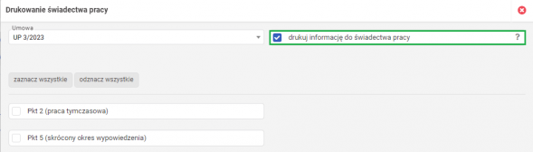 Świadectwo pracy - informacja do świadectwa pracy