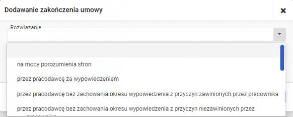 Zakończenie umowy o pracę - powód rozwiązania